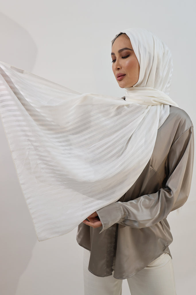 Shine The Hijab Banana Hijab Collection in its Natural Ivory color