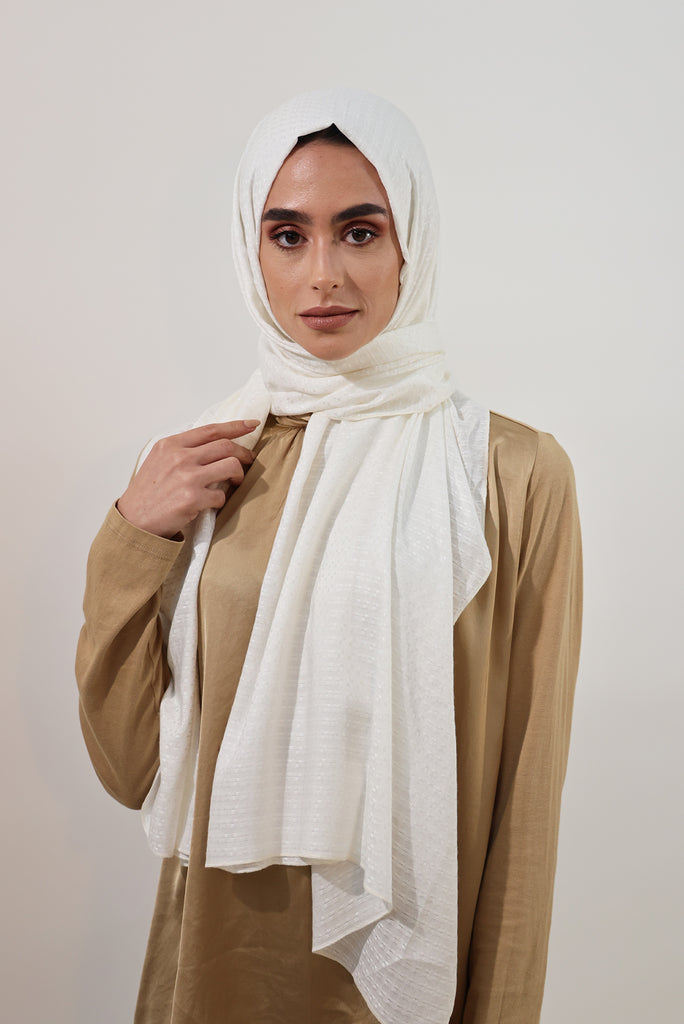 Shine The Hijab Sugarcane Fabric Hijab Collection in its Natural Ivory Color