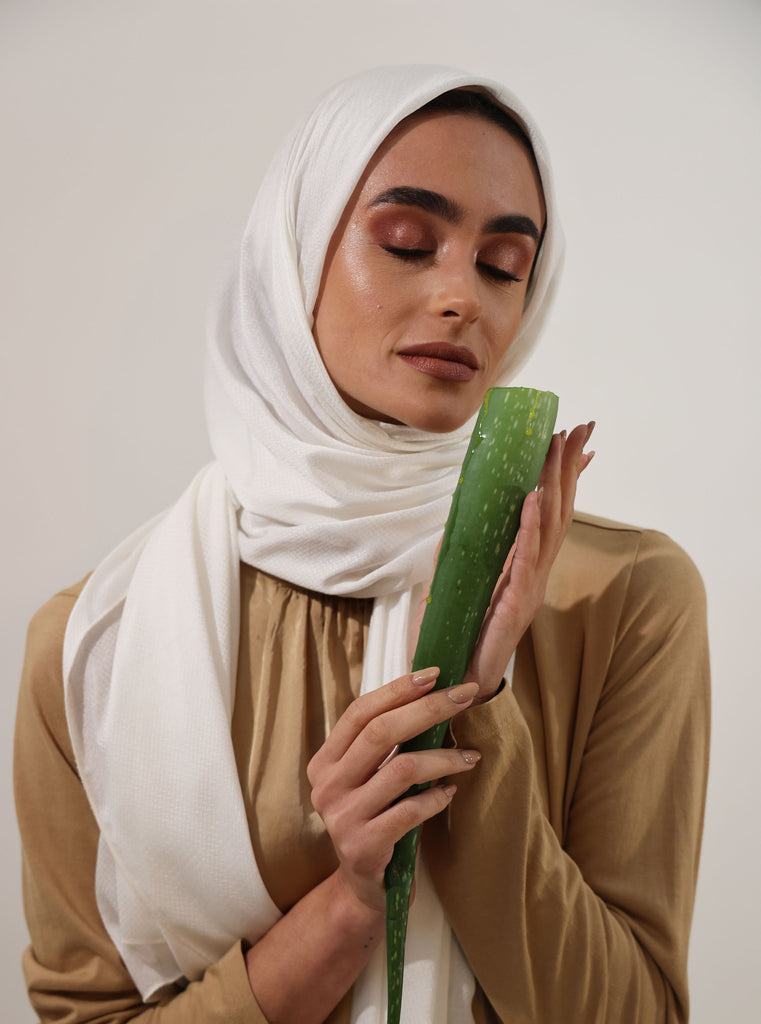 Shine the Hijab Aloe Vera hijab from Treat Your Hair and Skin Collection