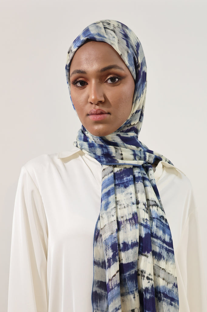 Shine The Hijab Banana Fabric Hijab Collection in its Serenity Print
