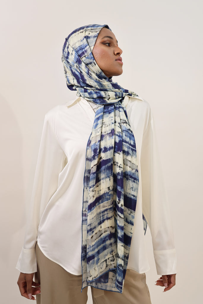 Shine The Hijab Banana Fabric Hijab Collection in its Serenity Print