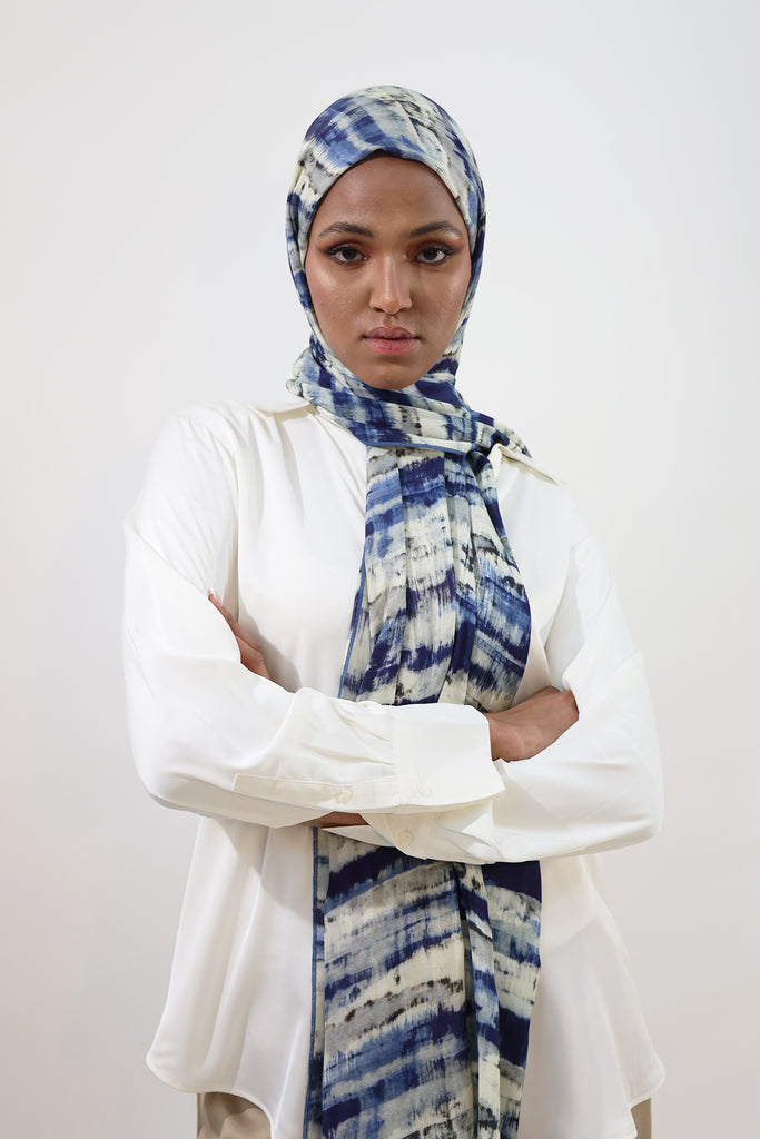 Shine The Hijab Banana Fabric Hijab Collection in its Serenity Print