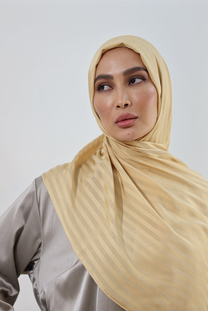 Shine The Hijab Banana Fabric Hijab Collection in its Straw color