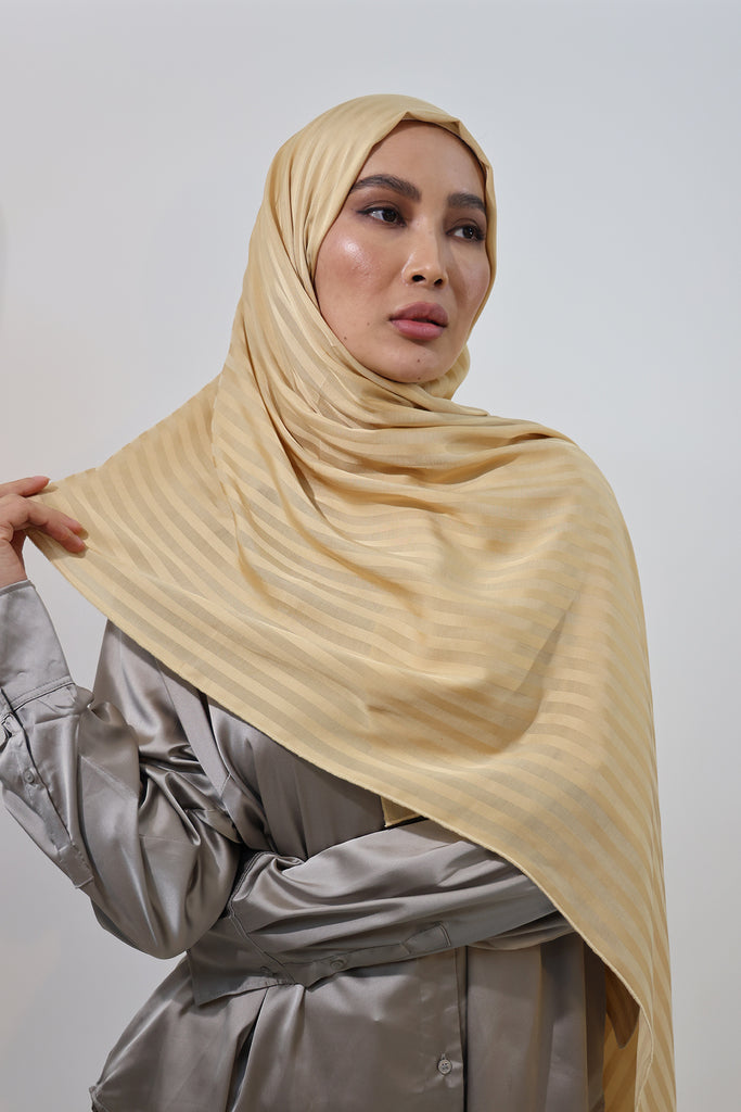 Shine The Hijab Banana Fabric Hijab Collection in its Straw color