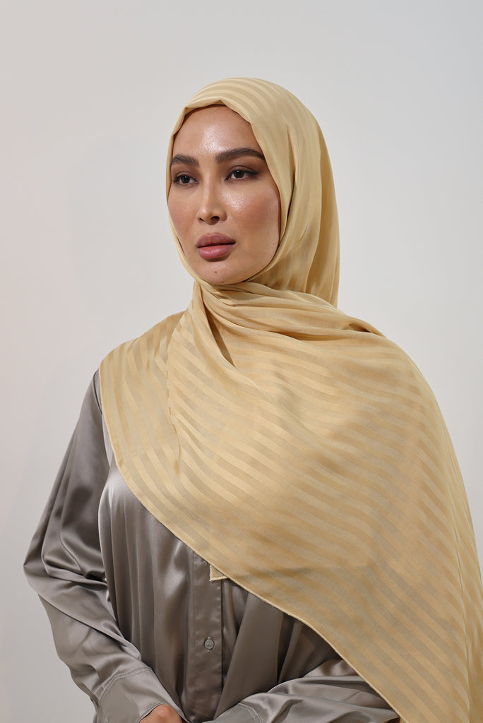 Shine The Hijab Banana Fabric Hijab Collection in its Straw color