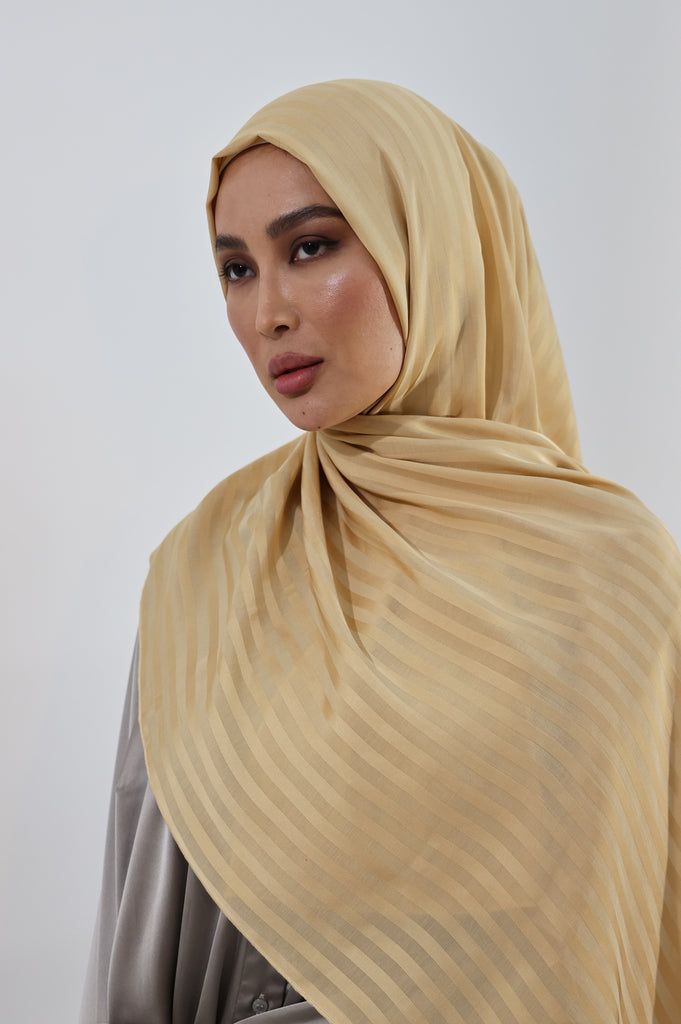 Shine The Hijab Banana Fabric Hijab Collection in its Straw color