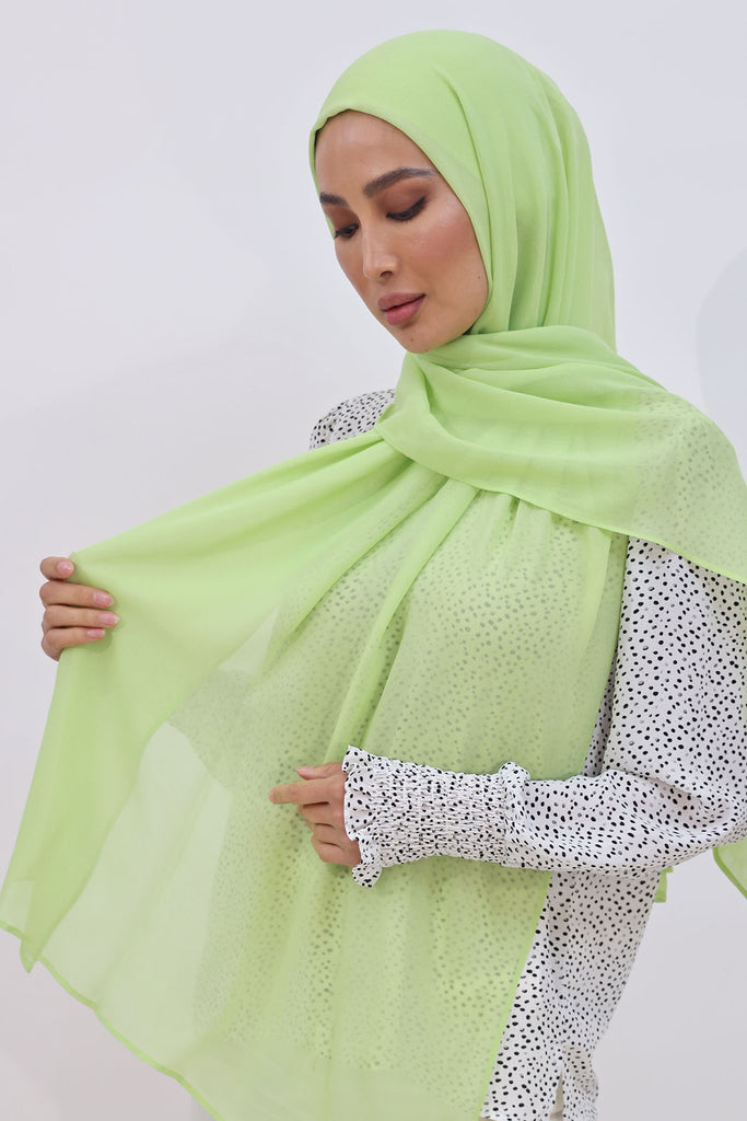 Everyday Chiffon Hijab - Lime Green
