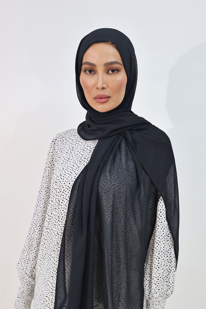 Everyday Chiffon Hijab in Black made by Shine The Hijab