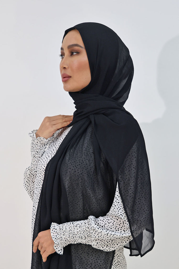 Everyday Chiffon Hijab in Black made by Shine The Hijab