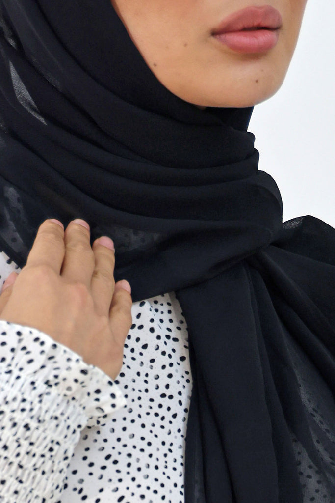 Everyday Chiffon Hijab in Black made by Shine The Hijab