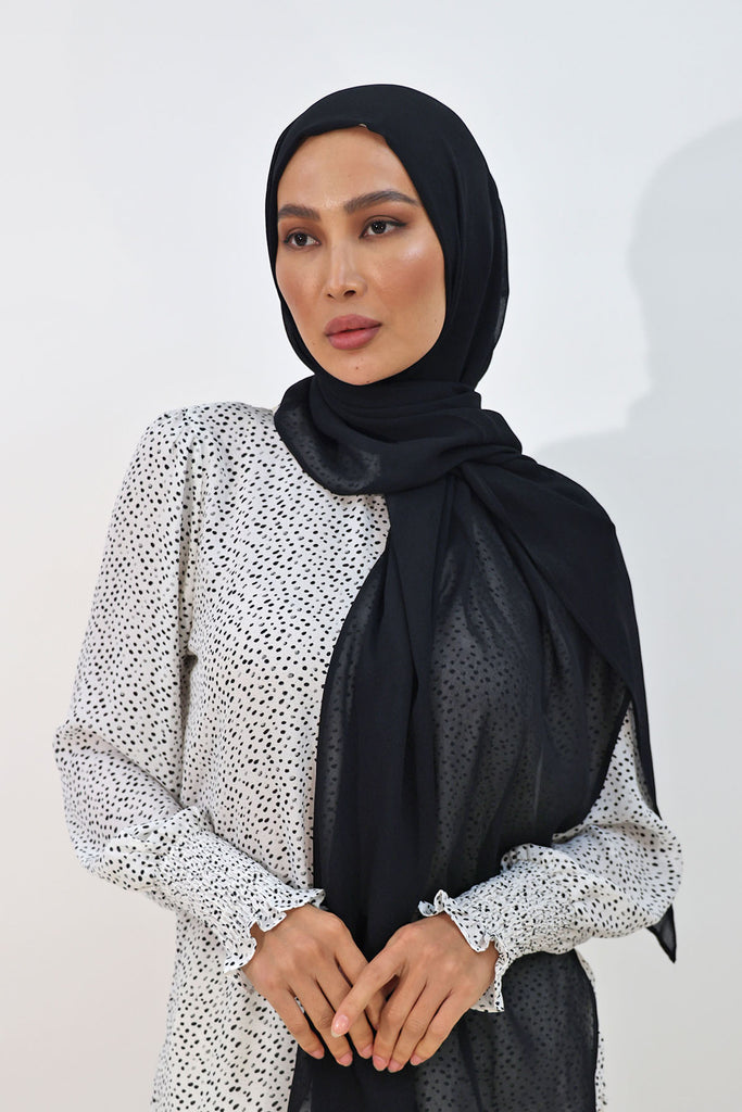 Everyday Chiffon Hijab in Black made by Shine The Hijab