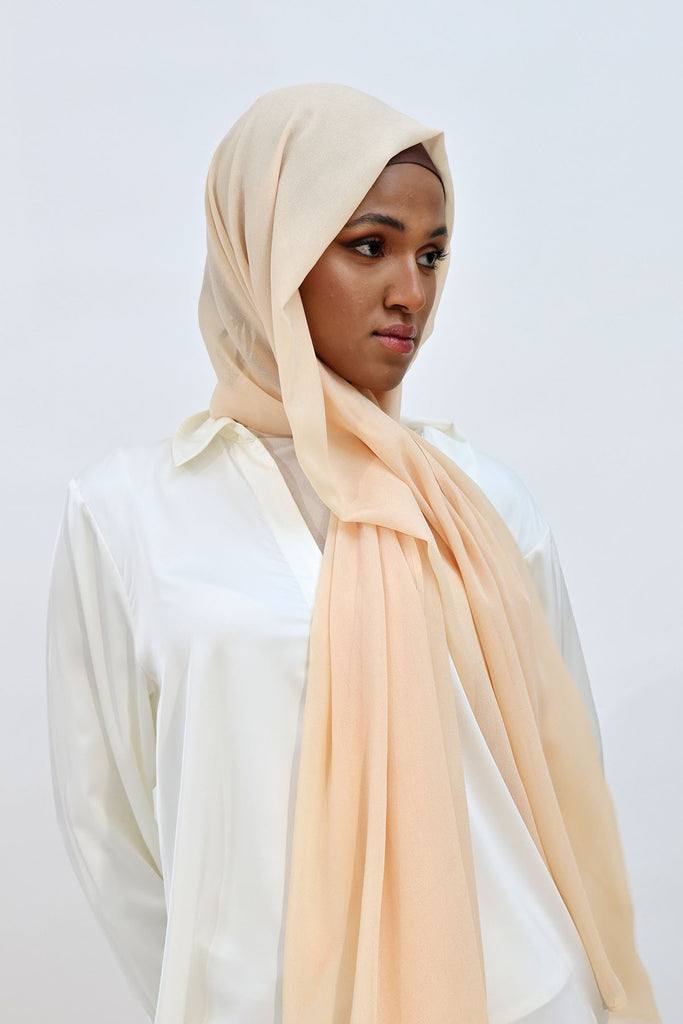 Everyday Chiffon Hijab in Beige color made by Shine The Hijab