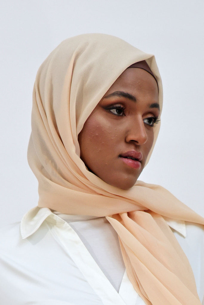 Everyday Chiffon Hijab in Beige color made by Shine The Hijab