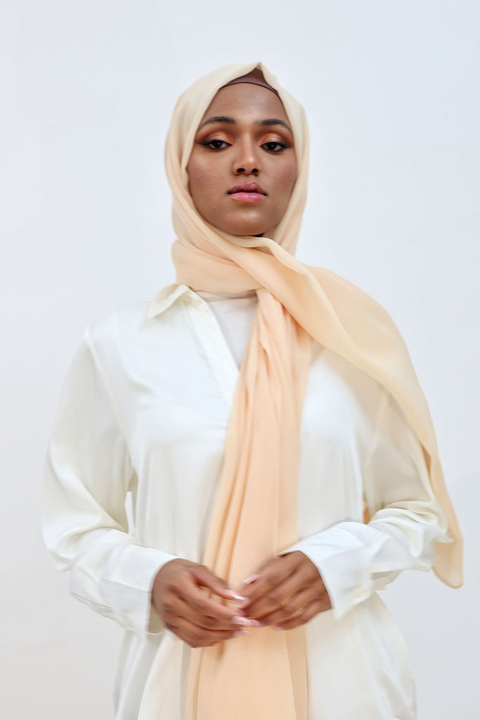 Everyday Chiffon Hijab in Beige color made by Shine The Hijab