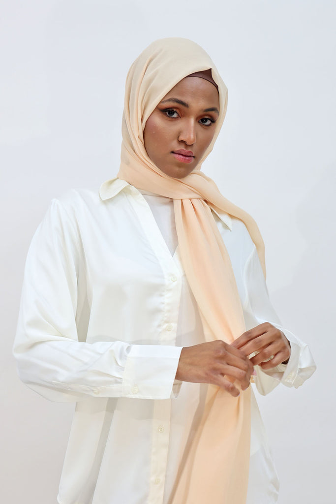 Everyday Chiffon Hijab in Beige color made by Shine The Hijab