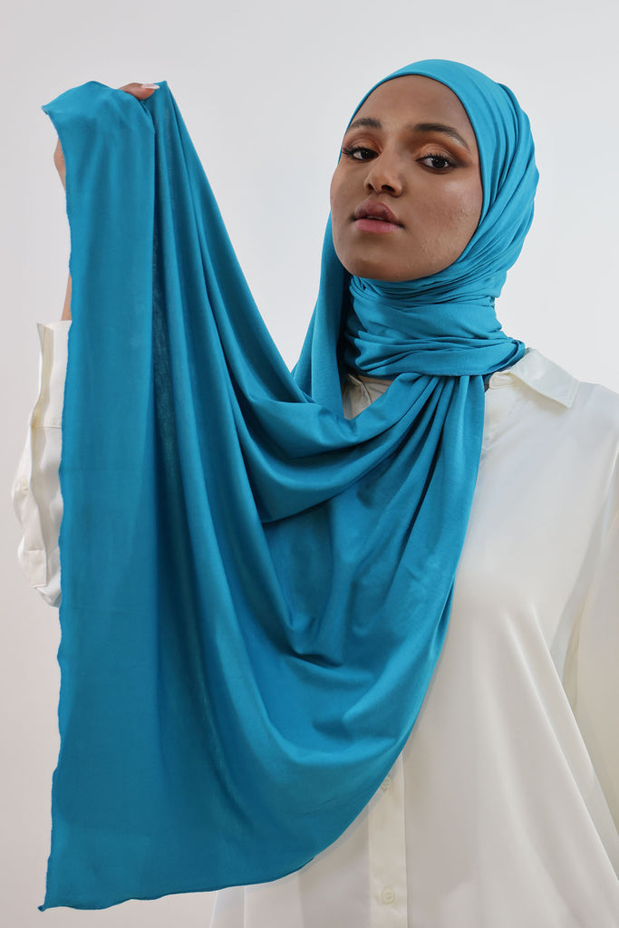 Premium Jersey Hijab - Verdigris Green