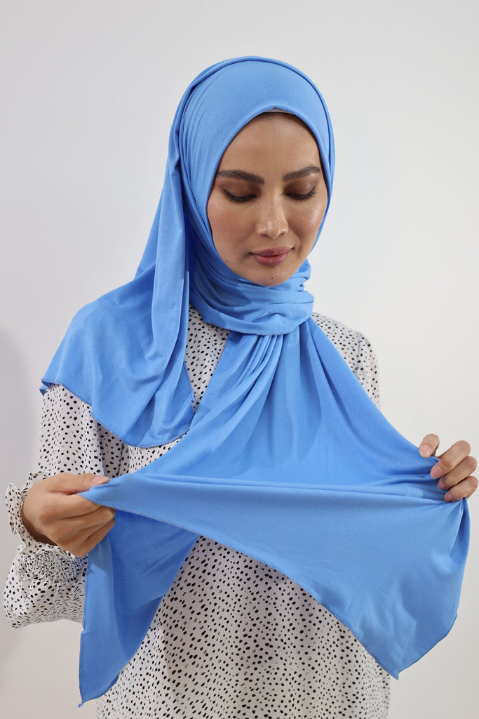 Premium Jersey Hijab - Tranquil Blue