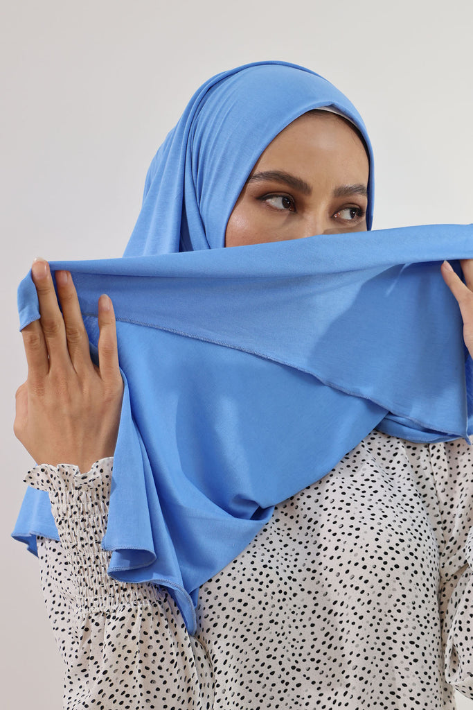 Premium Jersey Hijab - Tranquil Blue