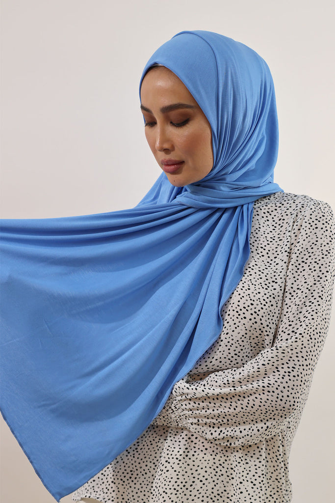 Premium Jersey Hijab - Tranquil Blue