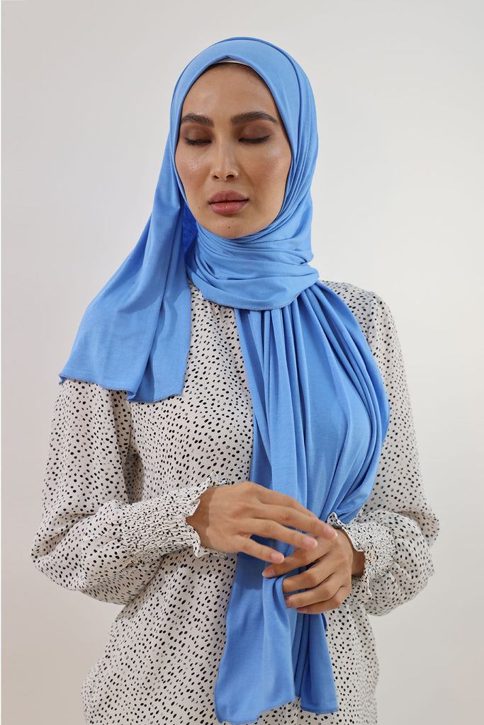 Premium Jersey Hijab - Tranquil Blue