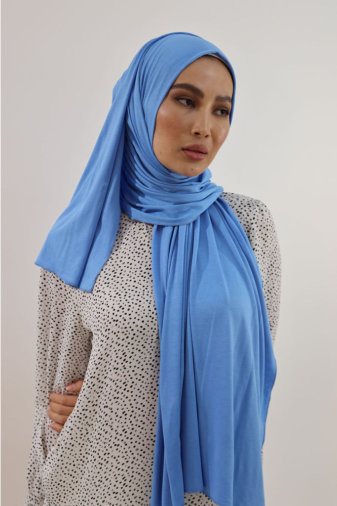 Premium Jersey Hijab - Tranquil Blue