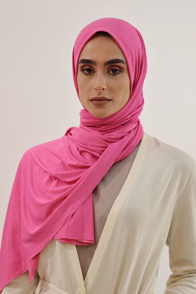 Premium Jersey Hijab - Orchid Flower