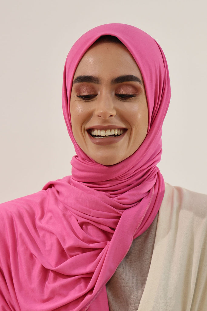 Premium Jersey Hijab - Orchid Flower