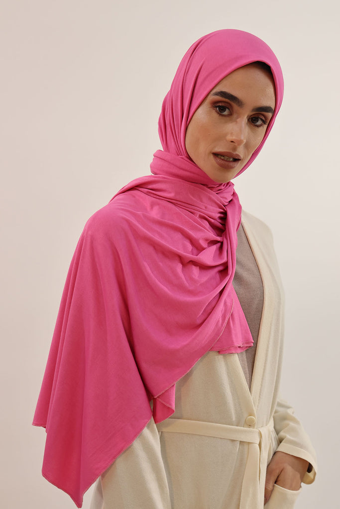 Premium Jersey Hijab - Orchid Flower