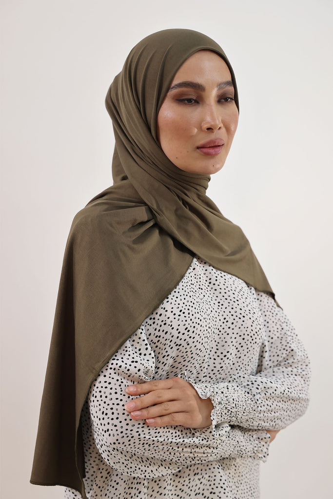 Premium Jersey Hijab - Olive
