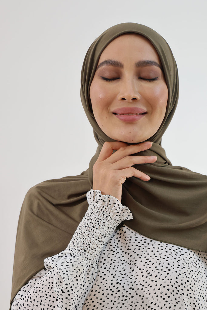 Premium Jersey Hijab - Olive