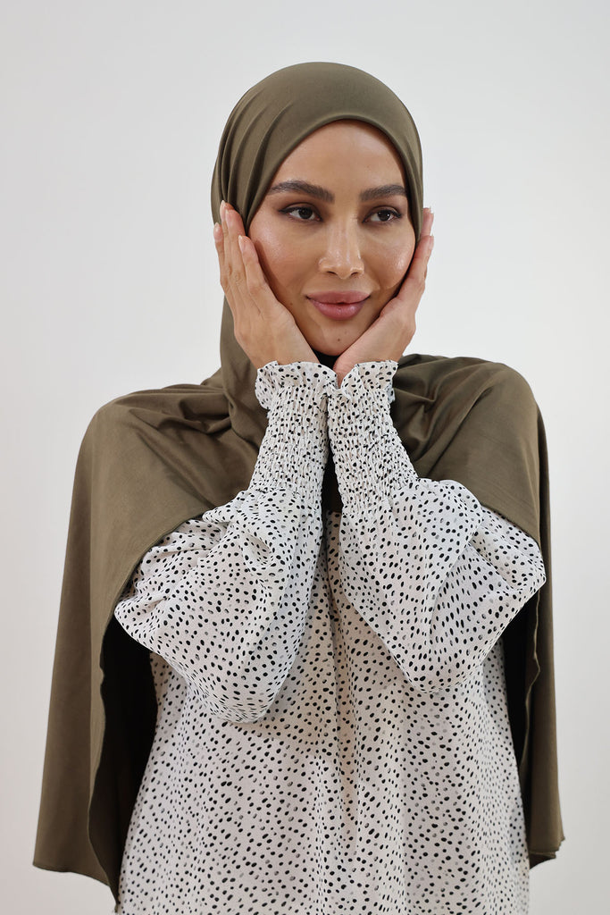Premium Jersey Hijab - Olive