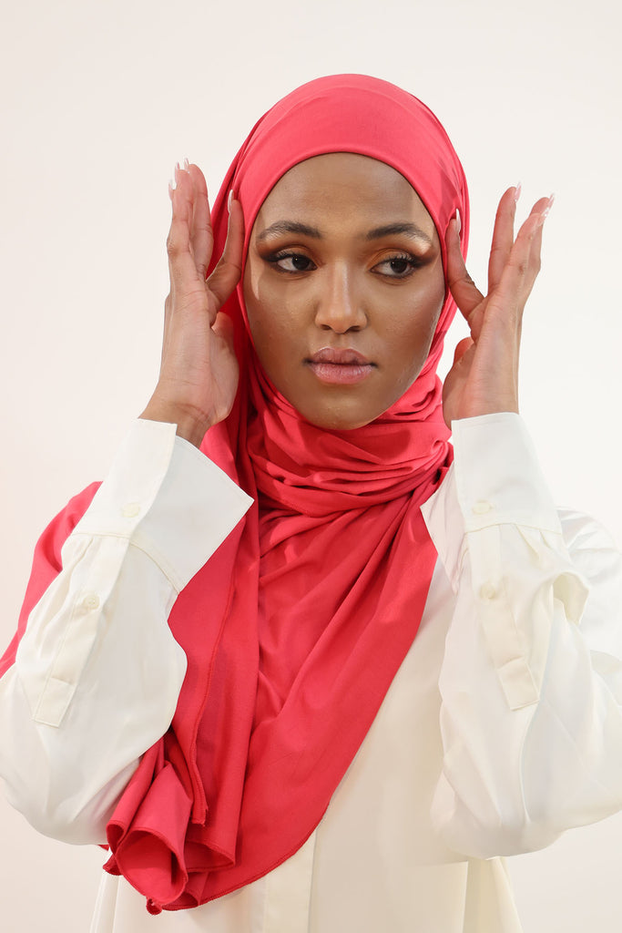 Premium Jersey Hijab - Luscious Red