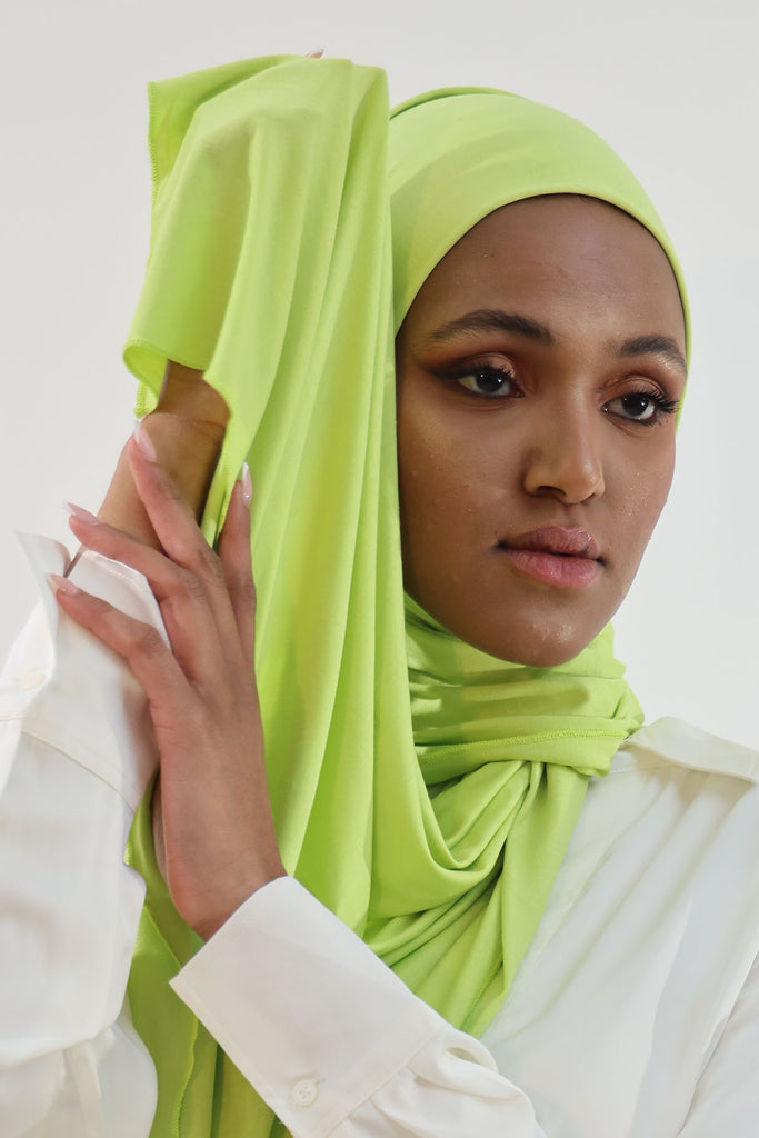 Premium Jersey Hijab - Lime Green