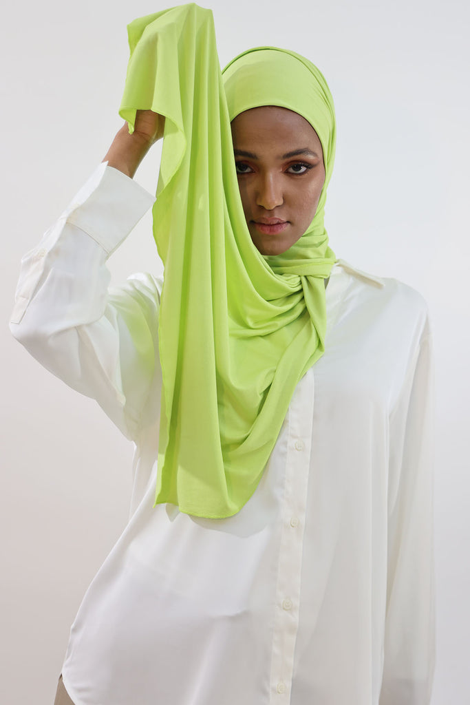 Premium Jersey Hijab - Lime Green