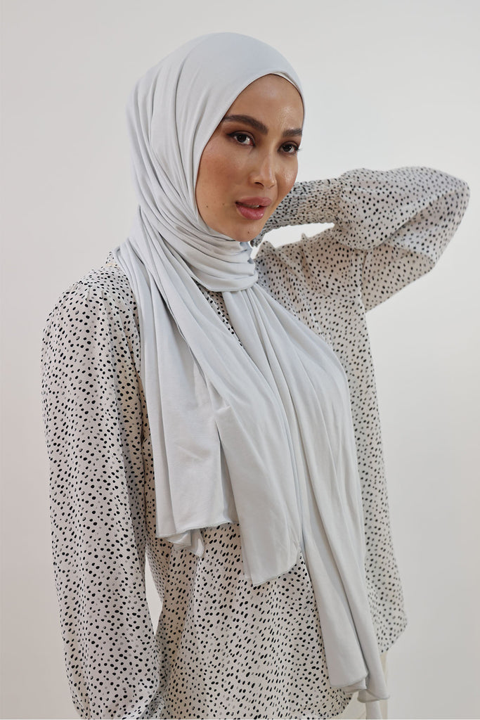 Premium Jersey Hijab - Light Ash