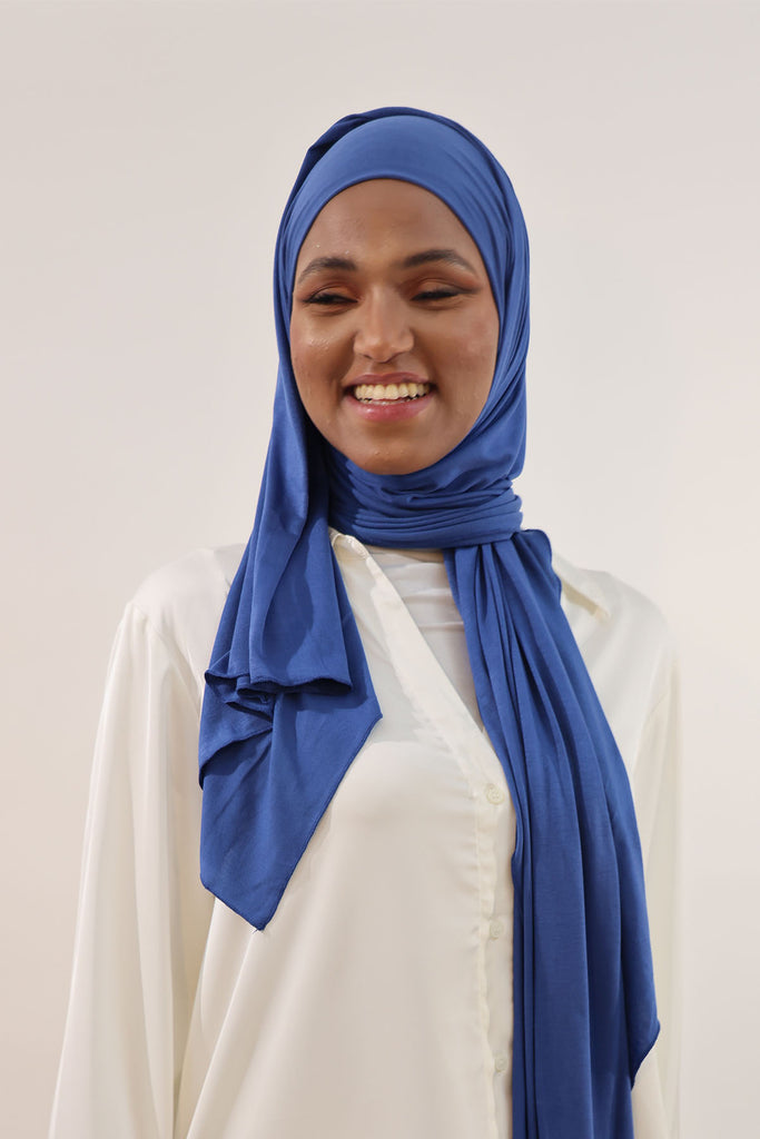 Premium Jersey Hijab - Lazuli Blue