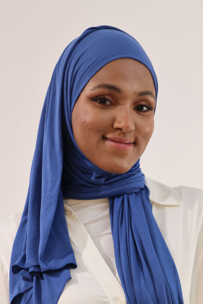 Premium Jersey Hijab - Lazuli Blue