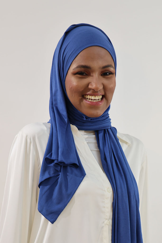 Premium Jersey Hijab - Lazuli Blue