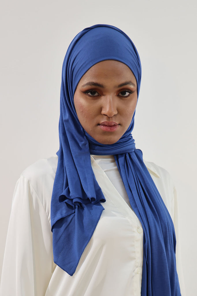 Premium Jersey Hijab - Lazuli Blue