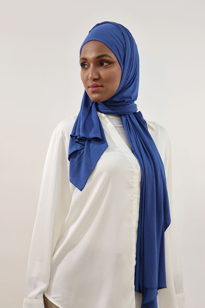 Premium Jersey Hijab - Lazuli Blue