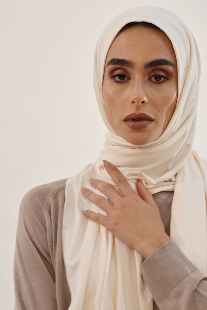 Premium Jersey Hijab - Ivory