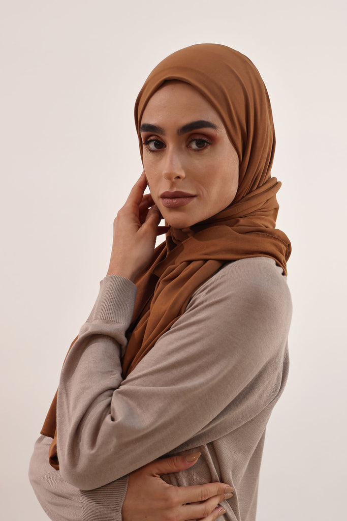 Premium Jersey Hijab - Chocolate Brown