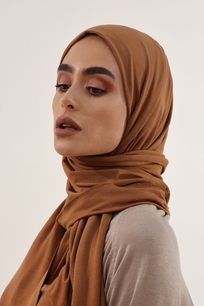 Premium Jersey Hijab - Chocolate Brown