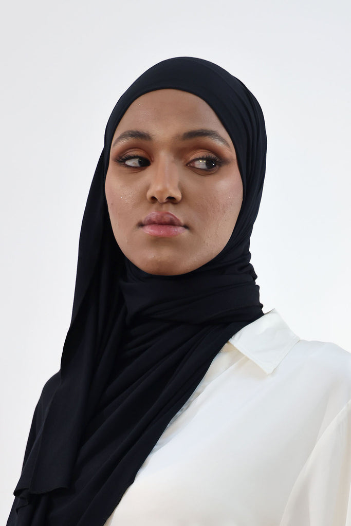 Premium Jersey Hijab - Black