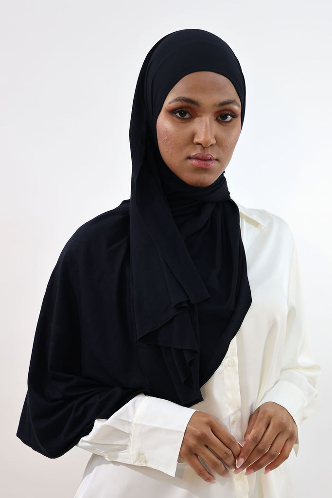 Premium Jersey Hijab - Black