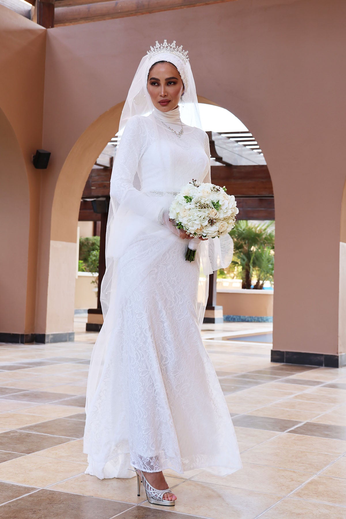 WHITE VEIL セット Bridal Veils, Hijabs, Scarves & Turbans | Majestic White Veil