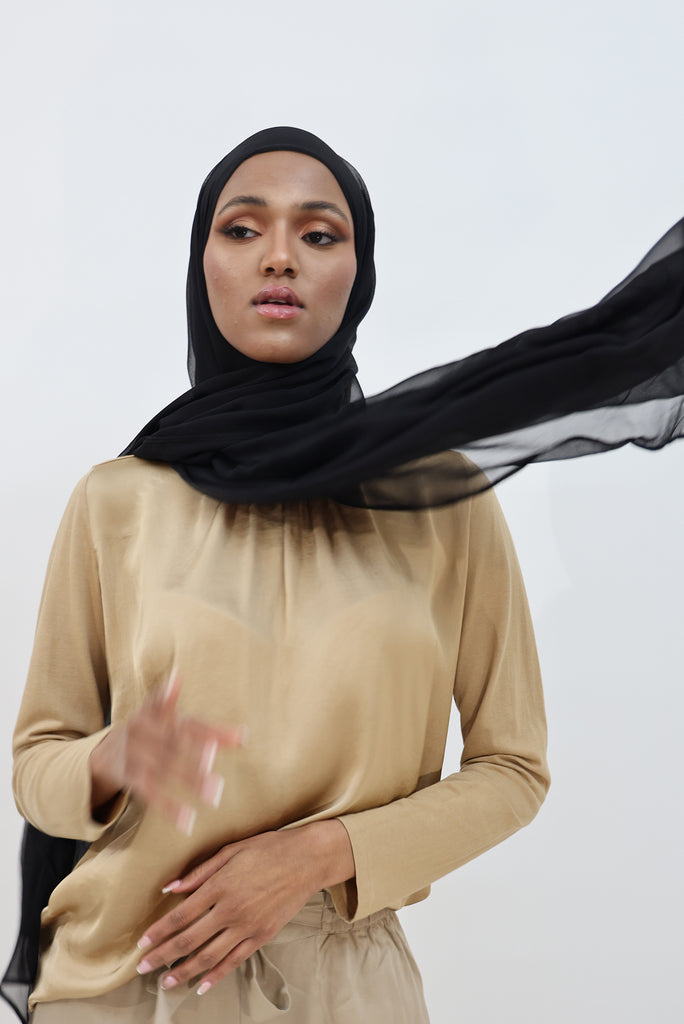 SHINE THE HIJAB Squiggly Chiffon Solid