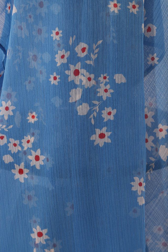 SHINE THE HIJAB Squiggly Chiffon Prints, Authentic Blue