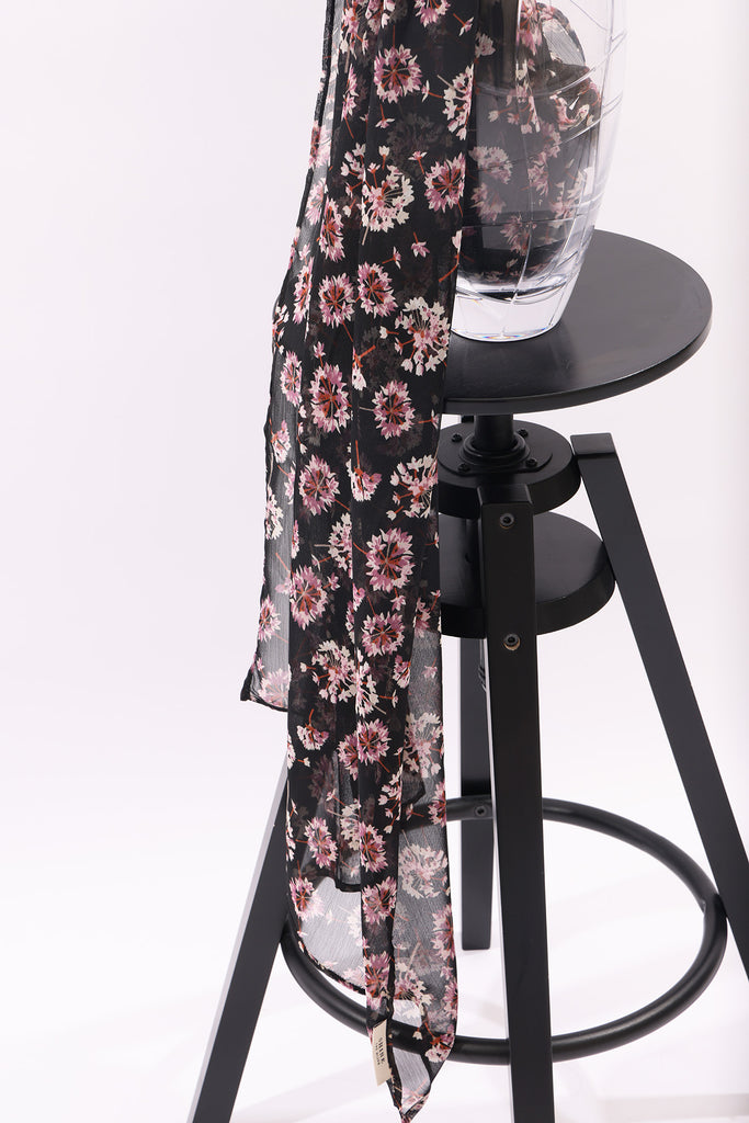 SHINE THE HIJAB Squiggly Chiffon Prints,  Flying Happiness