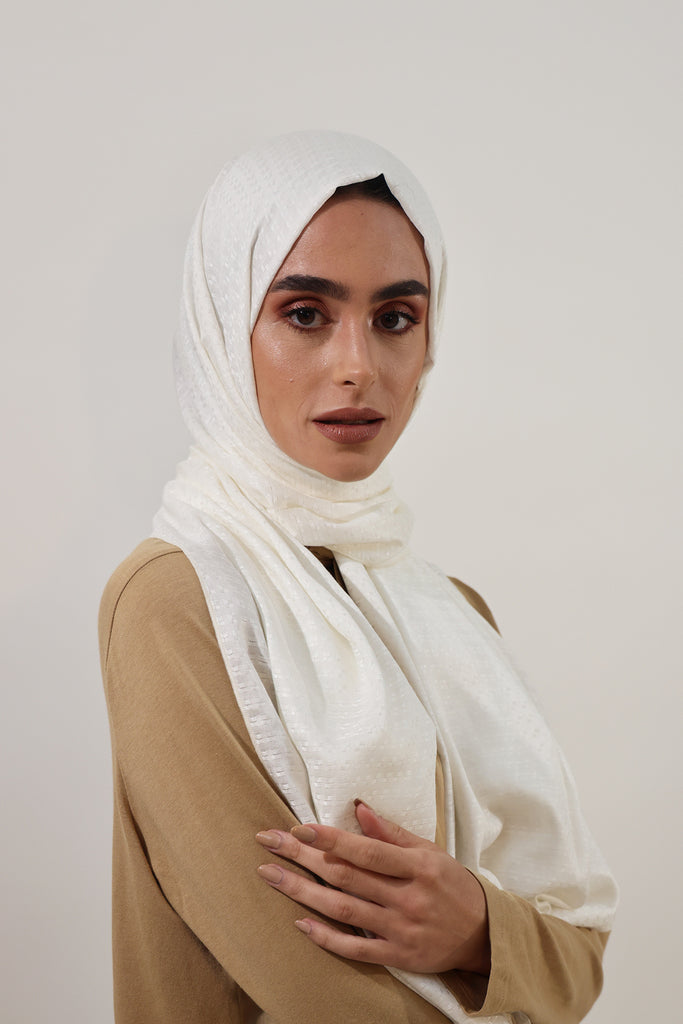 Shine The Hijab Sugarcane Fabric Hijab Collection in its Natural Ivory Color
